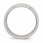 Beveled Edge Wedding Band in Stainless Steel, 8mm