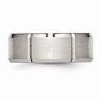 Beveled Edge Wedding Band in Stainless Steel, 8mm