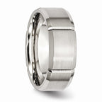 Beveled Edge Wedding Band in Stainless Steel, 8mm