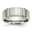 Beveled Edge Wedding Band in Stainless Steel, 8mm