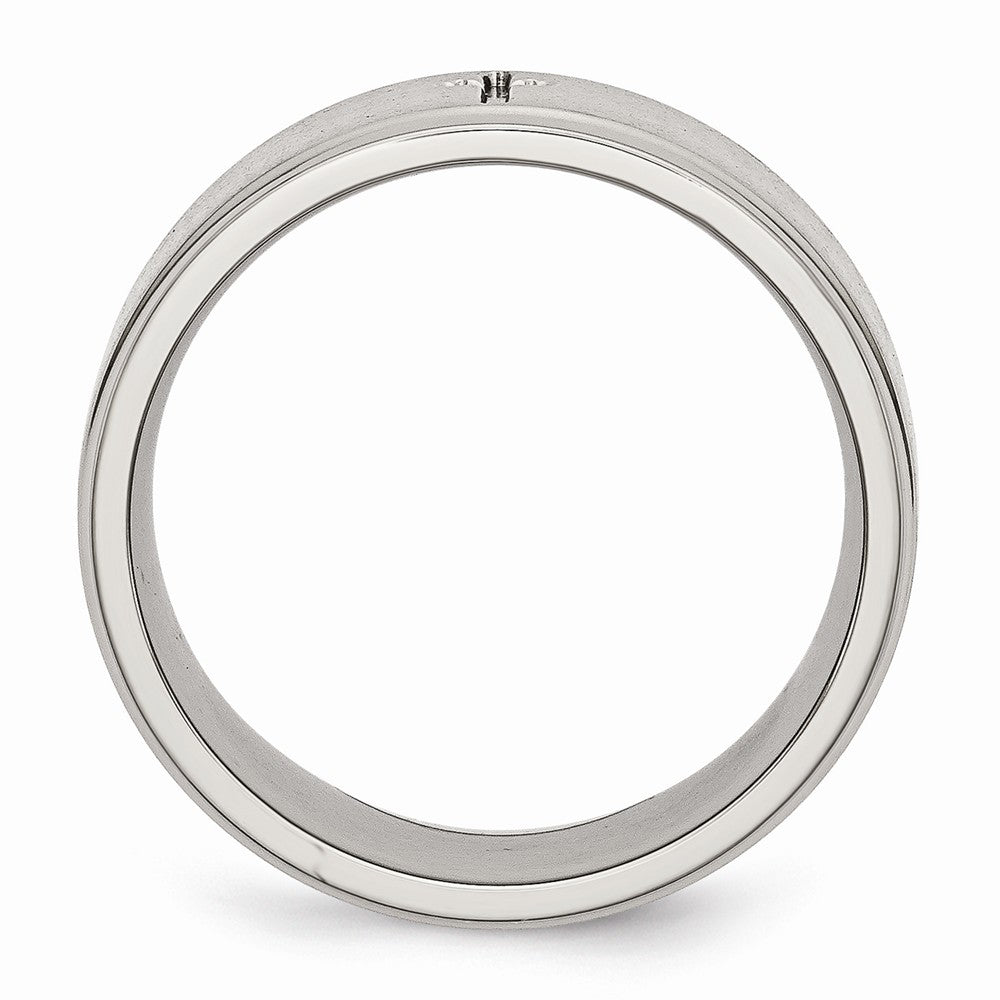 Cross Comfort-Fit Wedding Band in Stainless Steel, 8mm