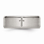 Cross Comfort-Fit Wedding Band in Stainless Steel, 8mm