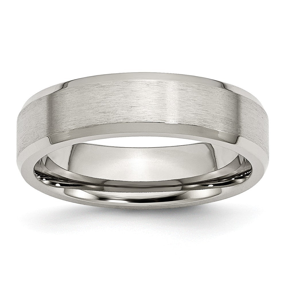 Sophia Jewelers Stainless Steel Comfort Fit Beveled Edge Wedding Band Main image