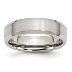 Sophia Jewelers Stainless Steel Comfort Fit Beveled Edge Wedding Band