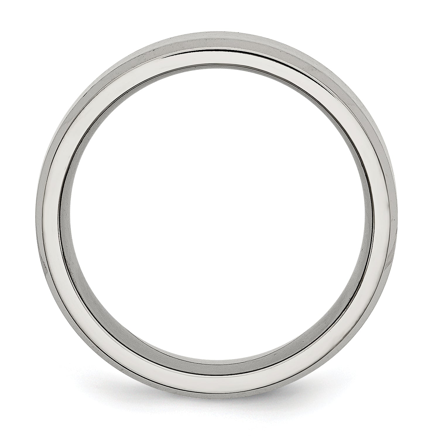 Beveled-Edge Wedding Band in Stainless Steel, 8mm Secondary image