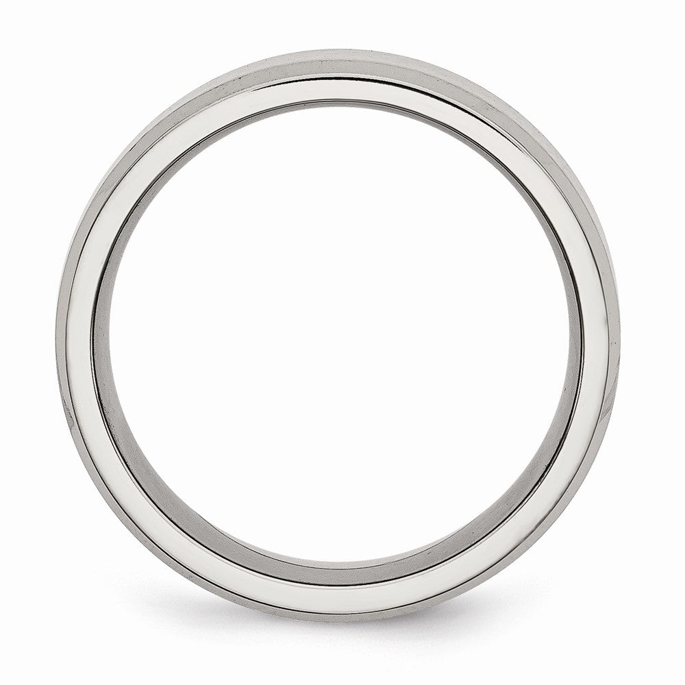 Sophia Jewelers Stainless Steel Wedding Band with Brushed & Polished Beveled Edge