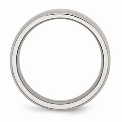 Sophia Jewelers Stainless Steel Wedding Band with Brushed & Polished Beveled Edge