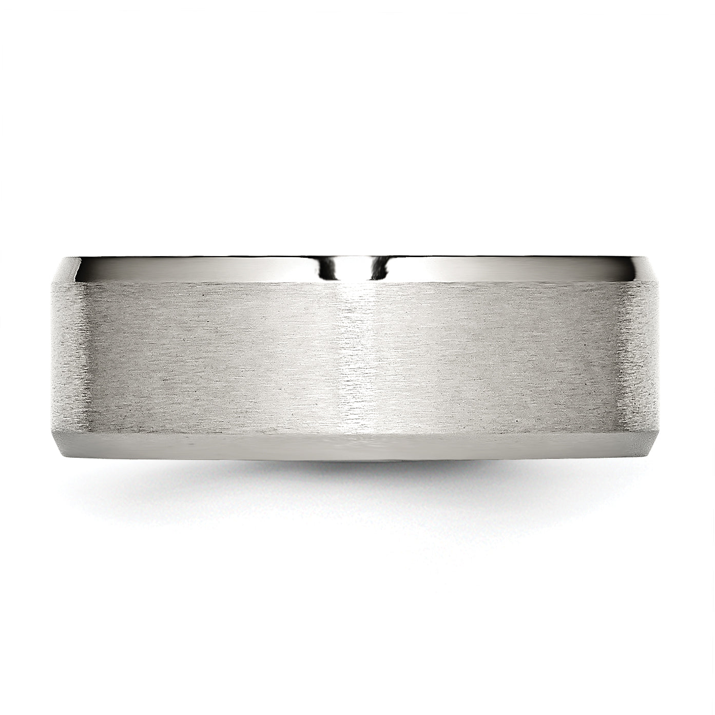 Beveled-Edge Wedding Band in Stainless Steel, 8mm