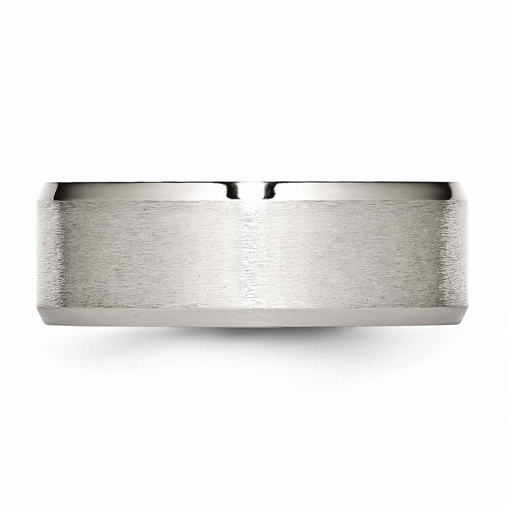 Beveled-Edge Comfort-Fit Wedding Band in Stainless Steel, 8mm