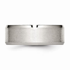 Sophia Jewelers Stainless Steel Wedding Band with Brushed & Polished Beveled Edge