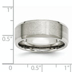 Beveled-Edge Wedding Band in Stainless Steel, 8mm