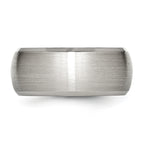 StainleSterling Silver Steel Brushed and Polished 10mm Beveled Edge Band