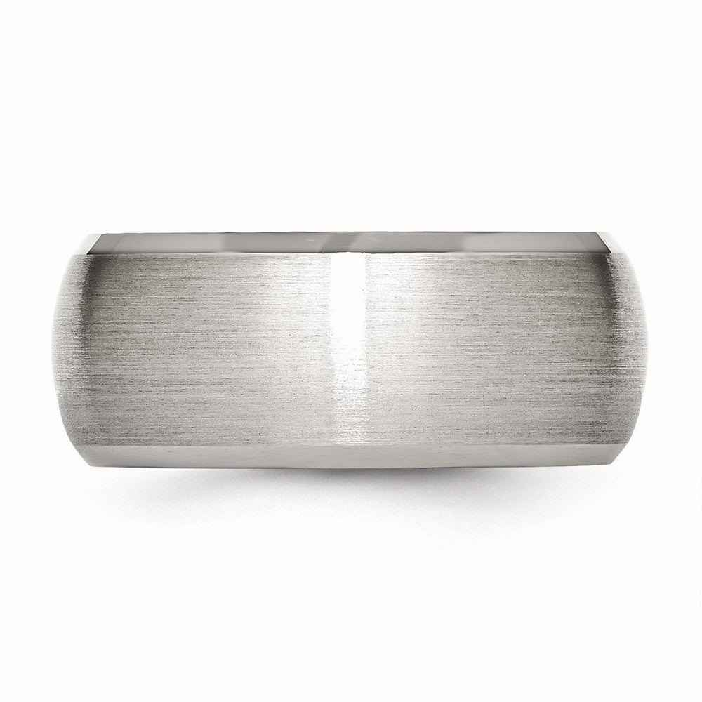 Sophia Jewelers Stainless Steel Wedding Band with Engravable Beveled Edge