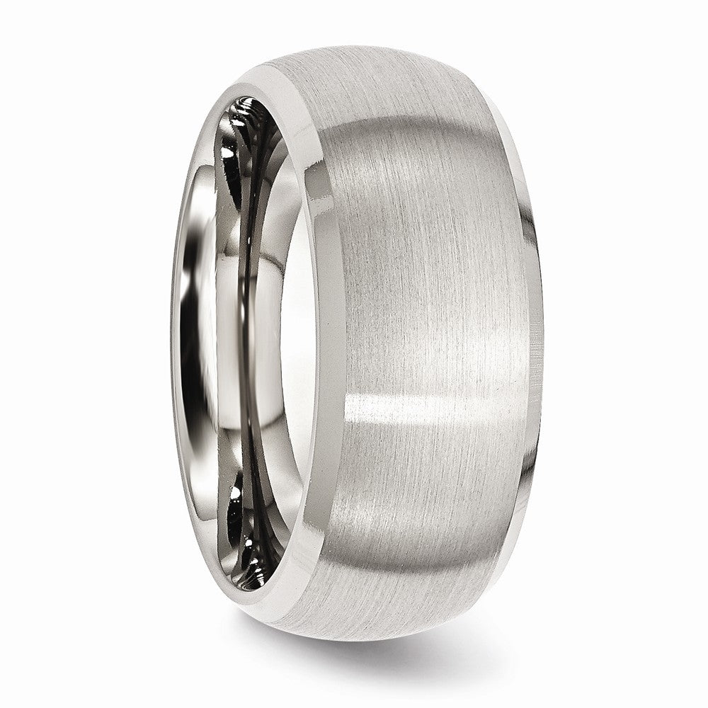 Sophia Jewelers Stainless Steel Wedding Band with Engravable Beveled Edge