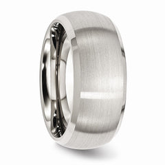 Sophia Jewelers Stainless Steel Wedding Band with Engravable Beveled Edge