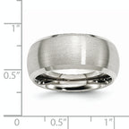 StainleSterling Silver Steel Brushed and Polished 10mm Beveled Edge Band
