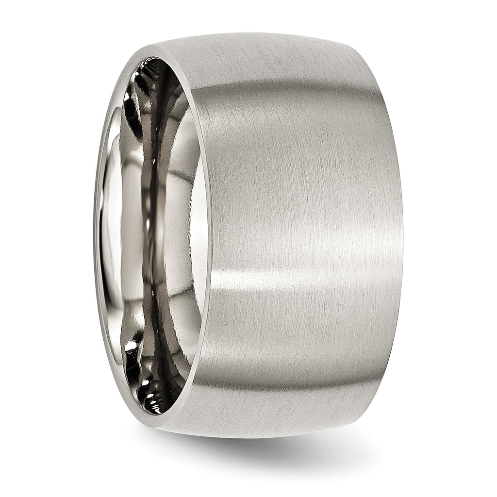 Brushed Comfort-Fit Wedding Band in Stainless Steel, 12mm