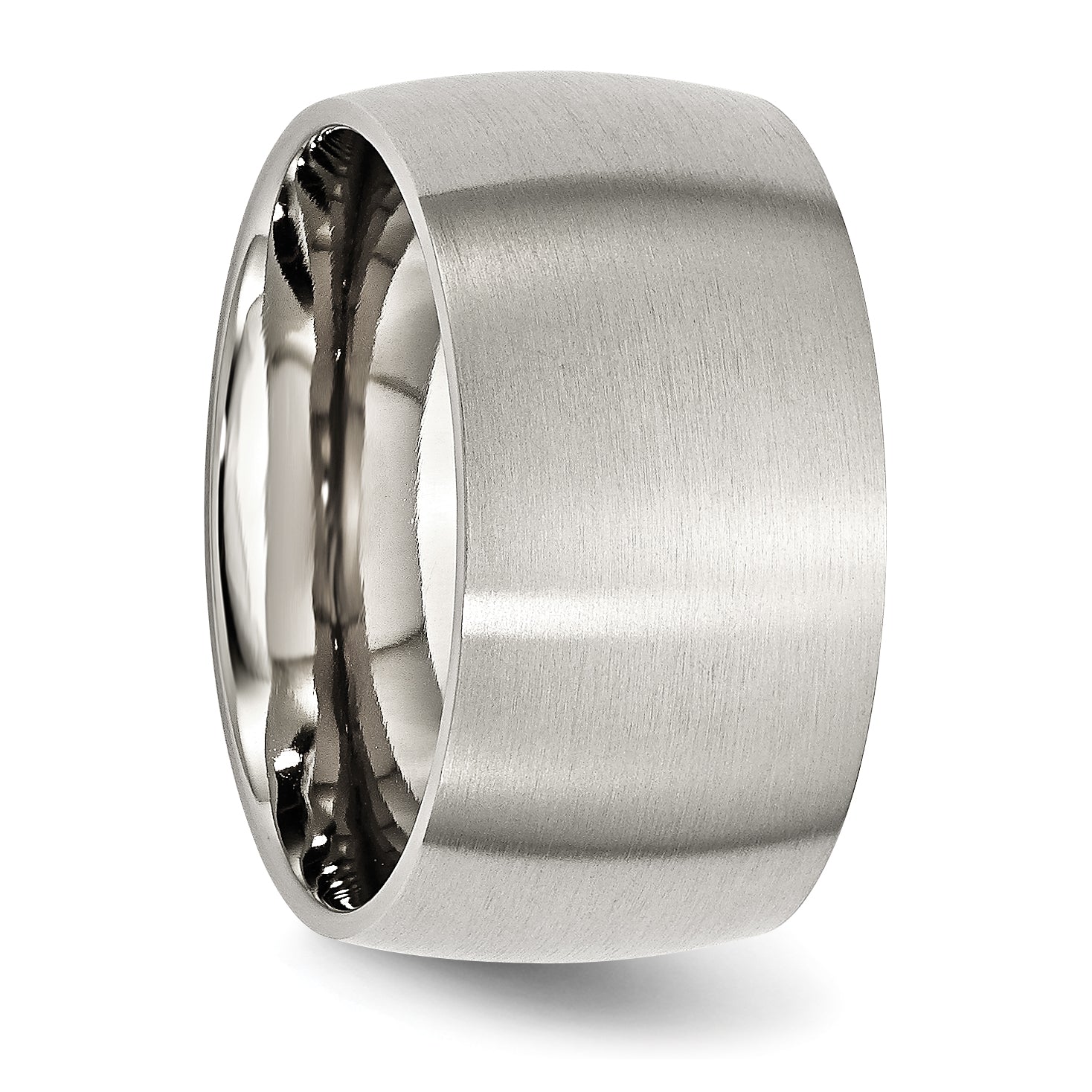Brushed Comfort-Fit Wedding Band in Stainless Steel, 12mm