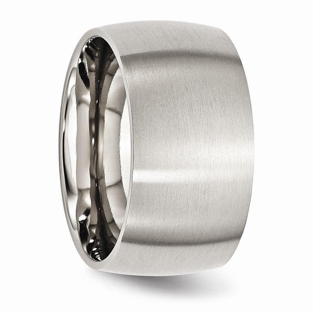 Brushed Comfort-Fit Wedding Band in Stainless Steel, 12mm