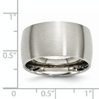 Brushed Comfort-Fit Wedding Band in Stainless Steel, 12mm