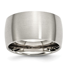 Sophia Jewelers Stainless Steel 12mm Brushed Wedding Band Domed Engravable