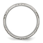 Criss-Cross Wedding Band in Stainless Steel, 6mm