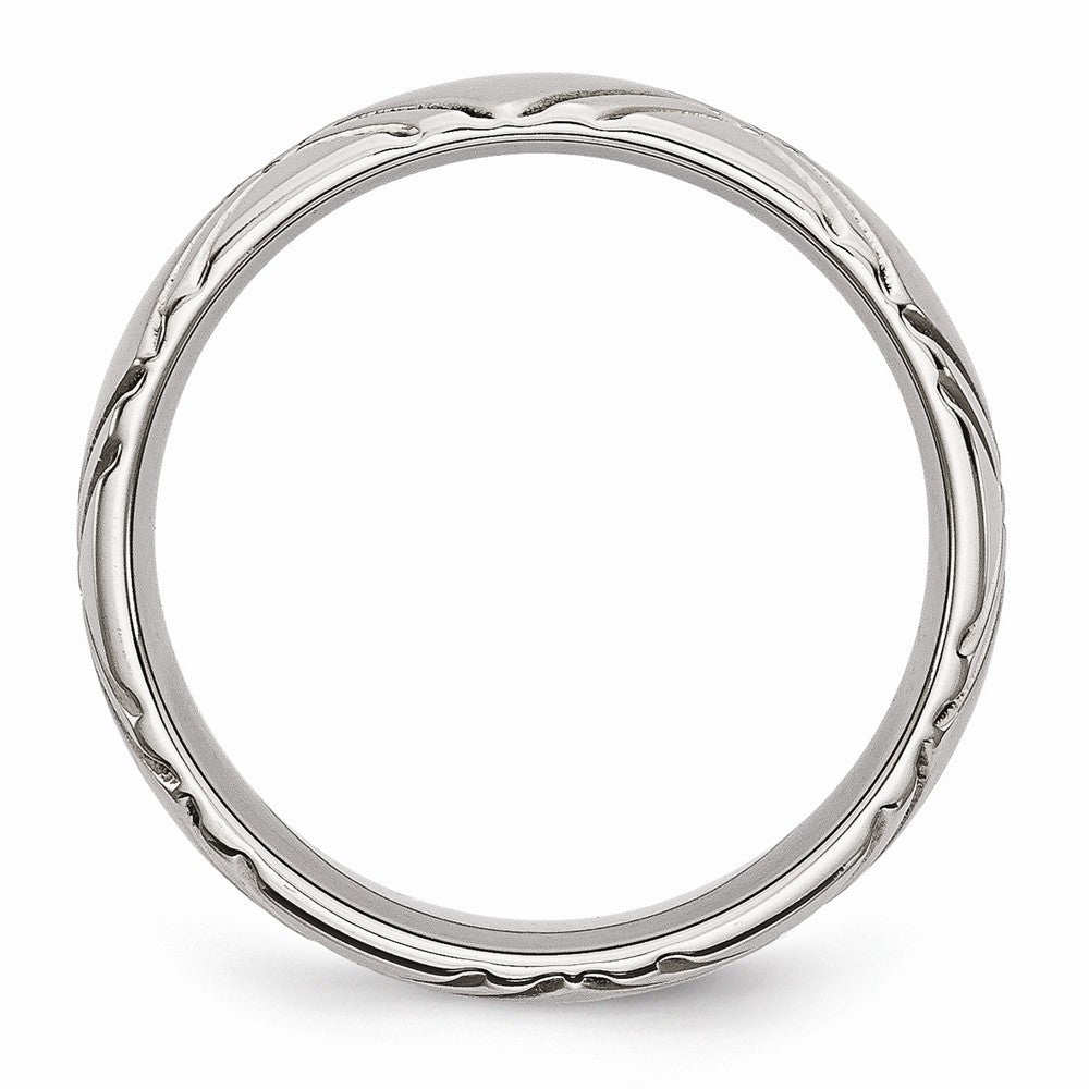 Criss-Cross Wedding Band in Stainless Steel, 6mm