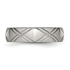 Criss-Cross Wedding Band in Stainless Steel, 6mm