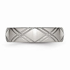 Criss-Cross Wedding Band in Stainless Steel, 6mm
