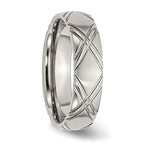 Criss-Cross Wedding Band in Stainless Steel, 6mm