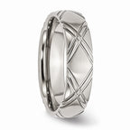 Criss-Cross Wedding Band in Stainless Steel, 6mm