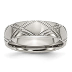 Criss-Cross Wedding Band in Stainless Steel, 6mm
