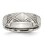 Criss-Cross Wedding Band in Stainless Steel, 6mm