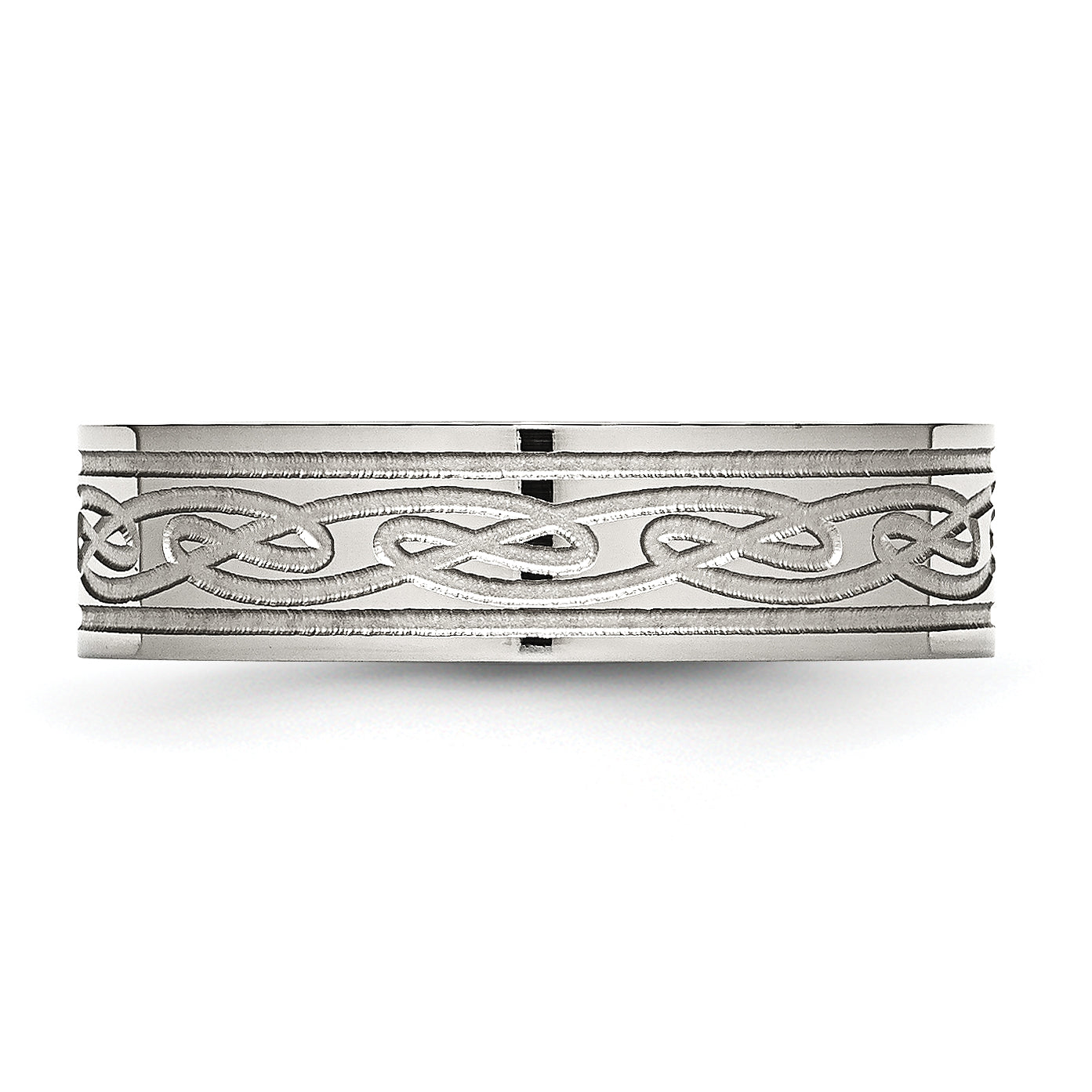Celtic Laser-Etched Wedding Band in Stainless Steel, 6mm