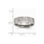Stainless Steel Flat Laser Etched Celtic Knot 6mm Polished Band
