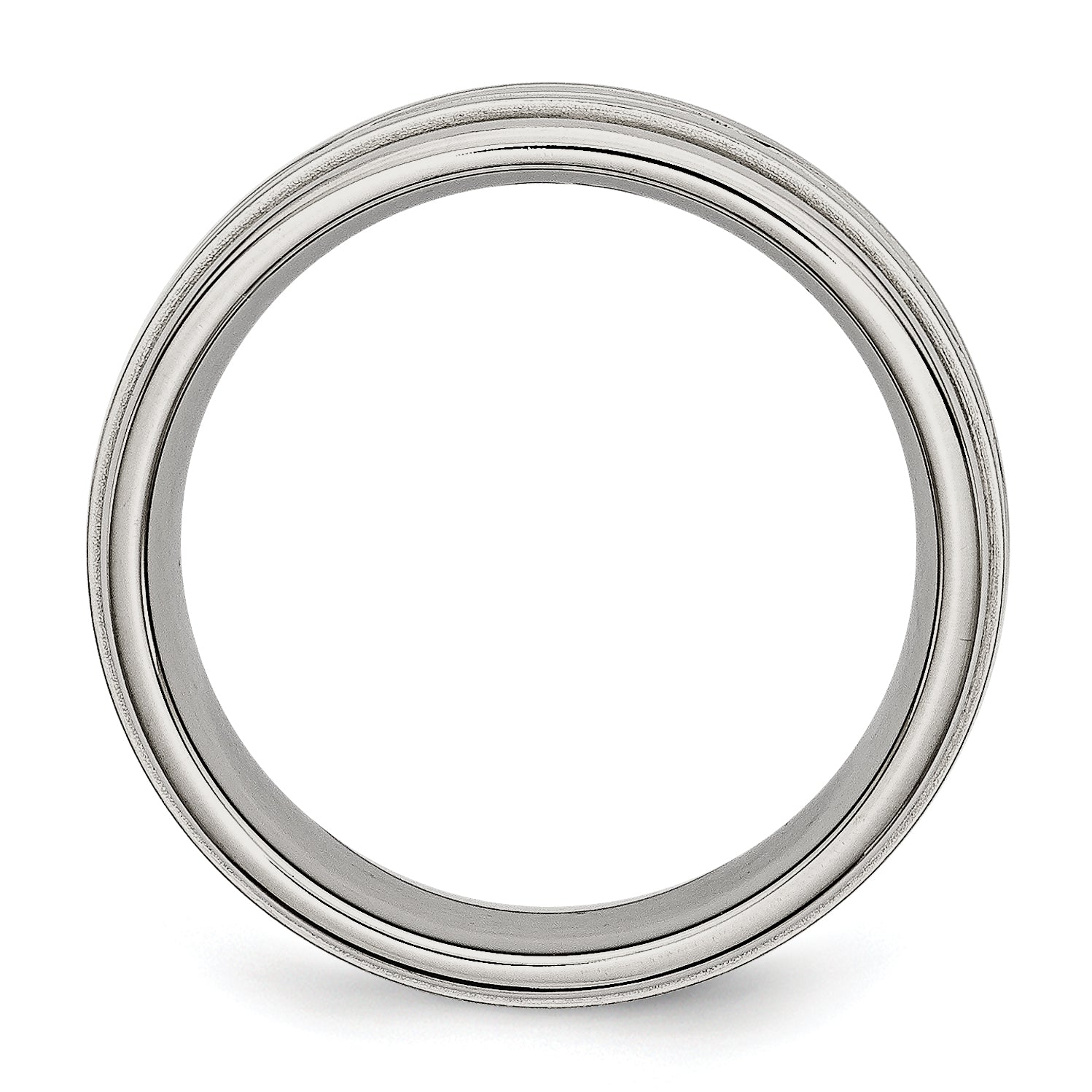 Criss-Cross Wedding Band in Stainless Steel, 7mm Secondary image