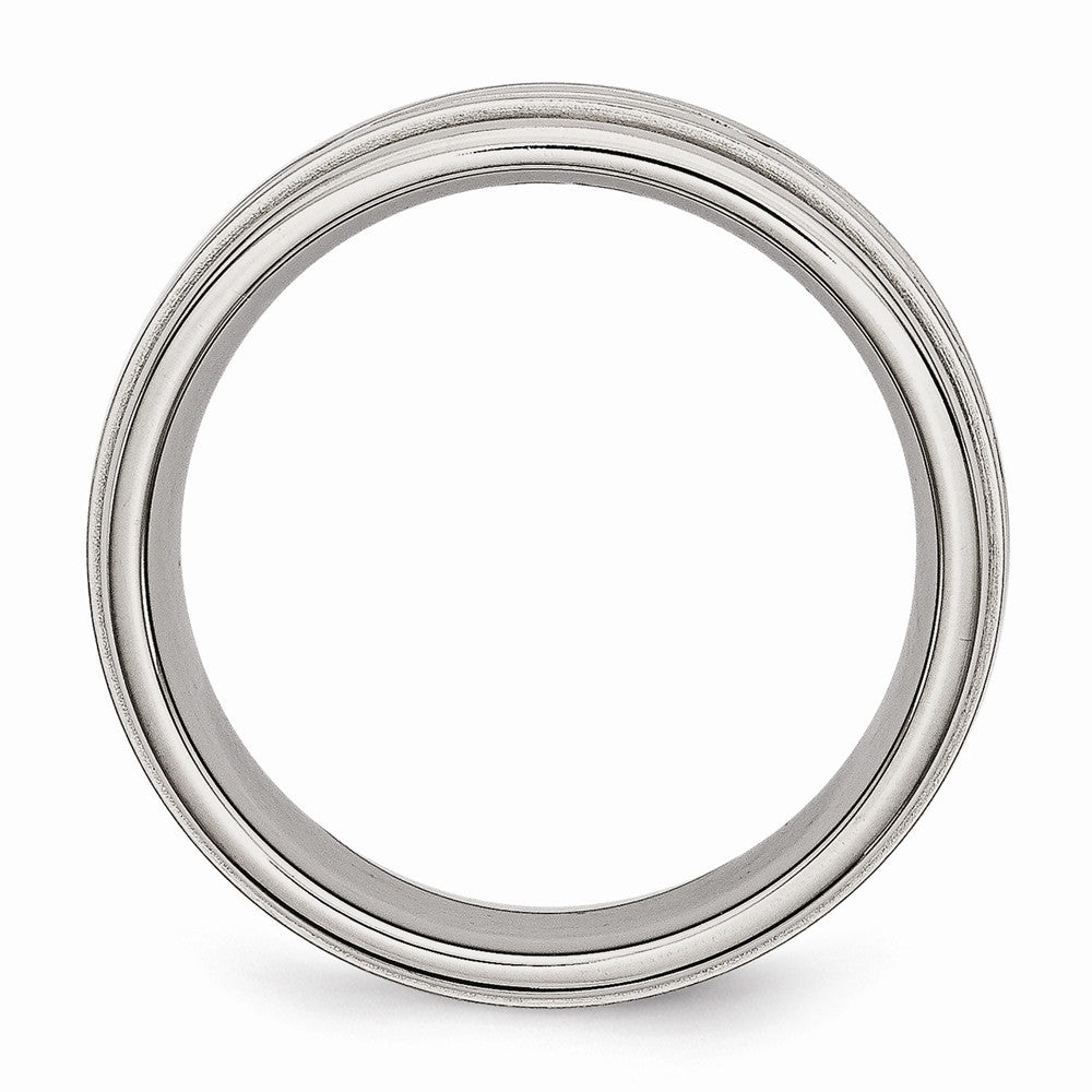 Sophia Jewelers Stainless Steel Engravable Wedding Band with Criss-Cross Design Secondary image