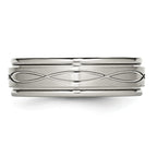 Criss-Cross Wedding Band in Stainless Steel, 7mm
