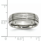 Criss-Cross Wedding Band in Stainless Steel, 7mm