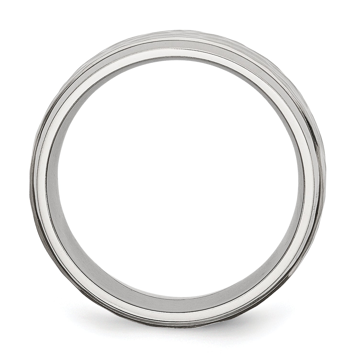 Beveled Edge Comfort-Fit Wedding Band in Stainless Steel, 8mm