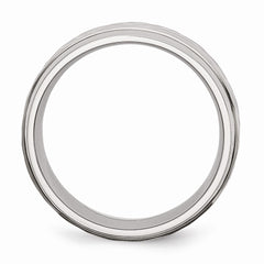 Sophia Jewelers Stainless Steel Wedding Band with Engravable Hammered Polished Finish - 8