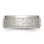 Beveled Edge Comfort-Fit Wedding Band in Stainless Steel, 8mm