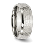Beveled Edge Comfort-Fit Wedding Band in Stainless Steel, 8mm