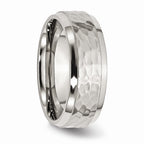 Beveled Edge Comfort-Fit Wedding Band in Stainless Steel, 8mm