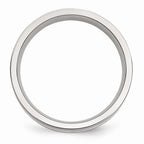 Inlay Wedding Band in Stainless Steel & Sterling Silver, 6mm