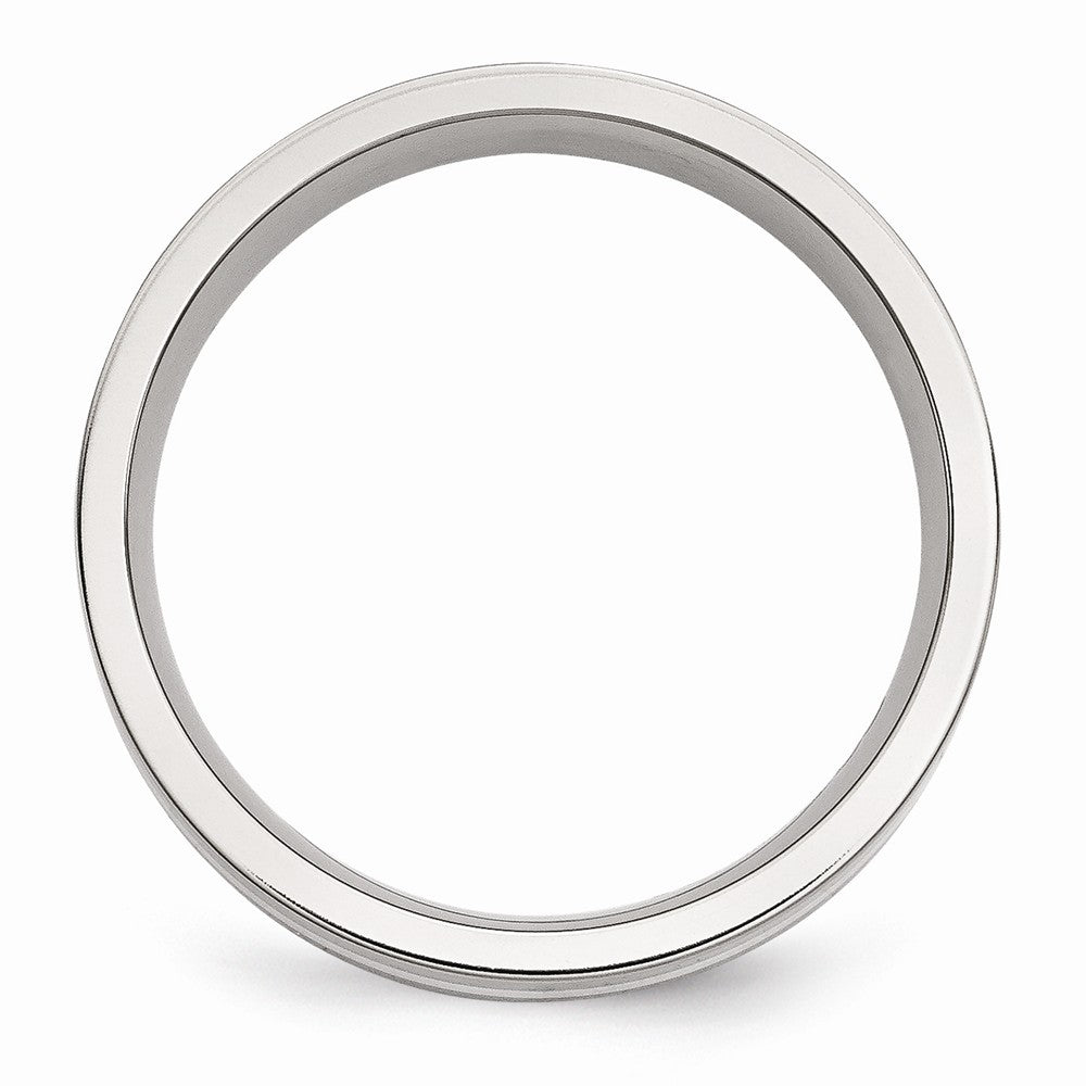 Inlay Wedding Band in Stainless Steel & Sterling Silver, 6mm