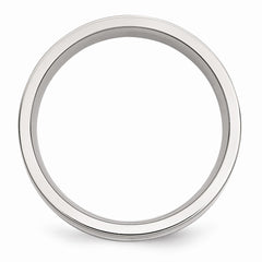 Sophia Jewelers Stainless Steel Wedding Band with Sterling Inlay - 6