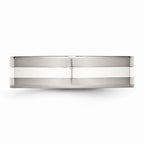 Inlay Wedding Band in Stainless Steel & Sterling Silver, 6mm