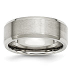 Beveled-Edge Comfort-Fit Wedding Band in Stainless Steel, 8mm