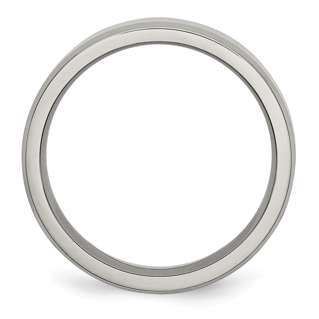 Beveled Edge Comfort-Fit Wedding Band in Stainless Steel, 6mm